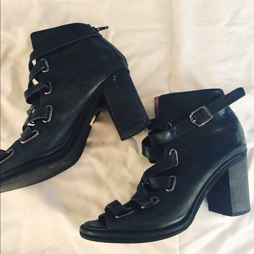 Jeffrey Campbell lace up booties